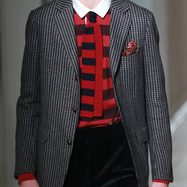 男冬季条纹外套